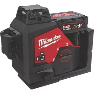 MILWAUKEE M12 3PL-401C 12V 1 X 4.0AH LI-ION REDLITHIUM GREEN SELF-LEVELLING CROSS-LINE LASER LEVEL