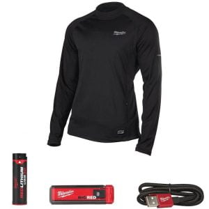 MILWAUKEE L4HBLB-301 (S) RED LITHIUM USB LARGE BLACK WORKSKIN HEATED BASE LAYER