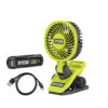 RYOBI 4V USB Lithium Cordless Clamp Fan (1 X 4V 2.0Ah) RCF4-120G