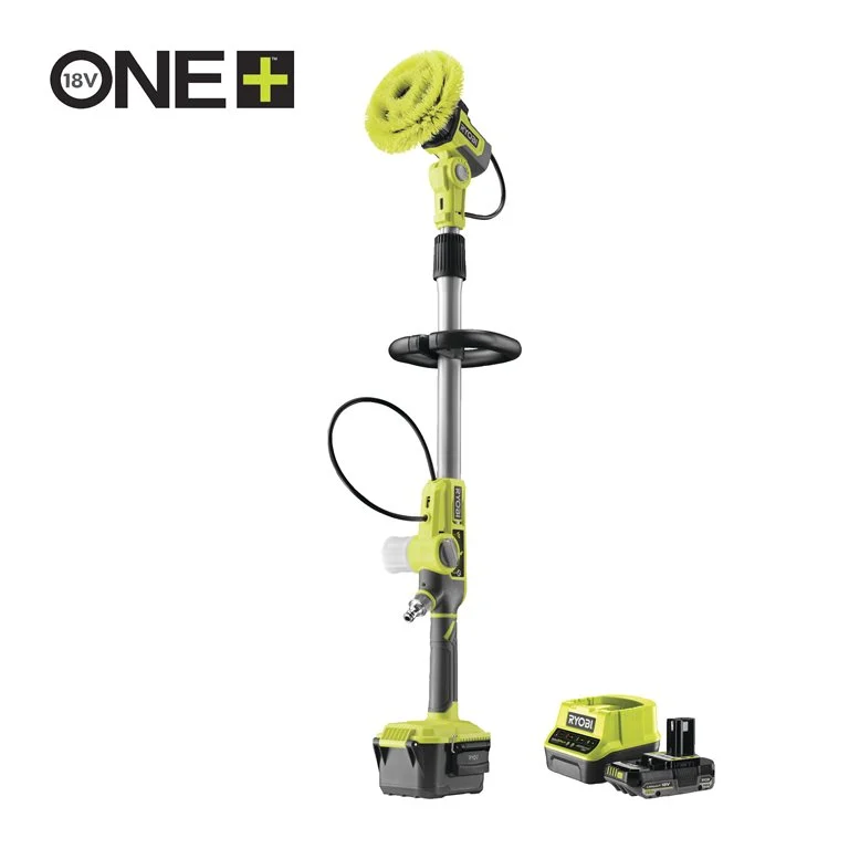 RYOBI 18V ONE+ Cordless Water Fed Telescopic Scrubber Starter Kit (1 x 2.0Ah) RWTS18-1C20GL