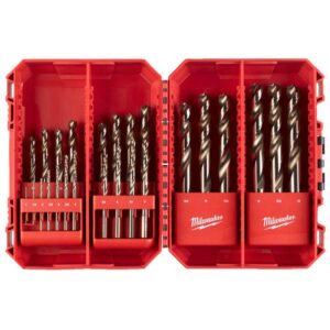 Milwaukee 25 Piece Red Cobalt HSS Ground (DIN338) Metal Drill Bit Set 4932493868