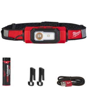Milwaukee L4HLVIS-301 Red Lithium USB TrueView Hi-Vis Head Lamp