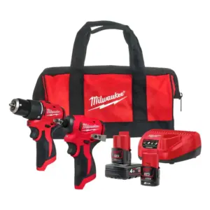Milwaukee 12V Brushless Compact Twin Pack with 2 x Batteries, Charger & Bag